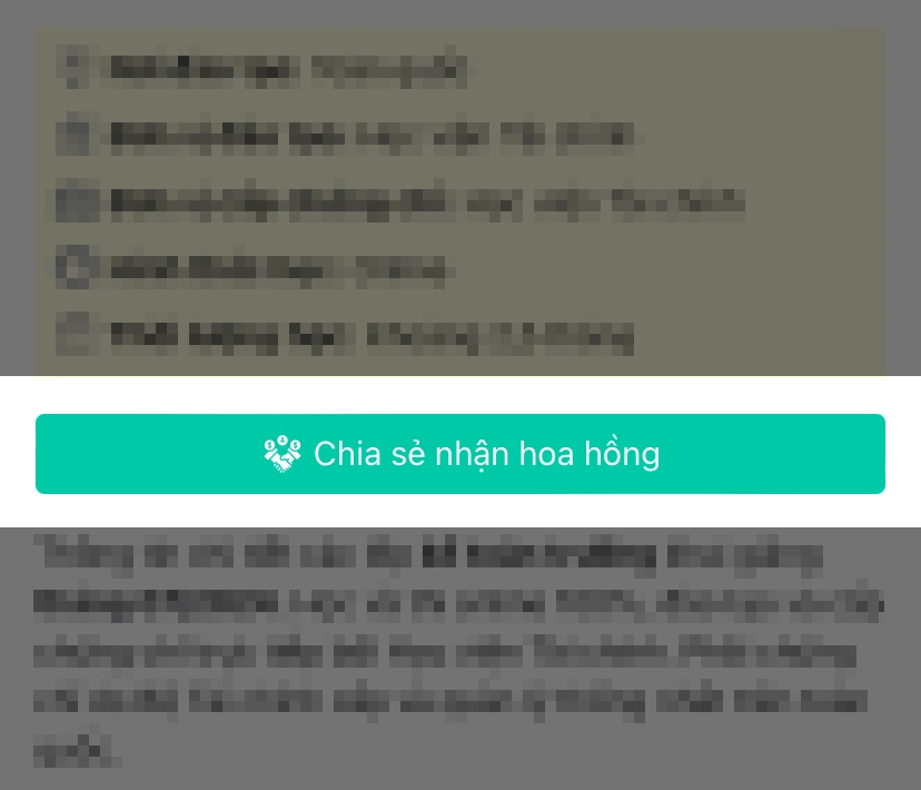 Bước 1: Bấm vào "Chia sẻ nhận hoa hồng"