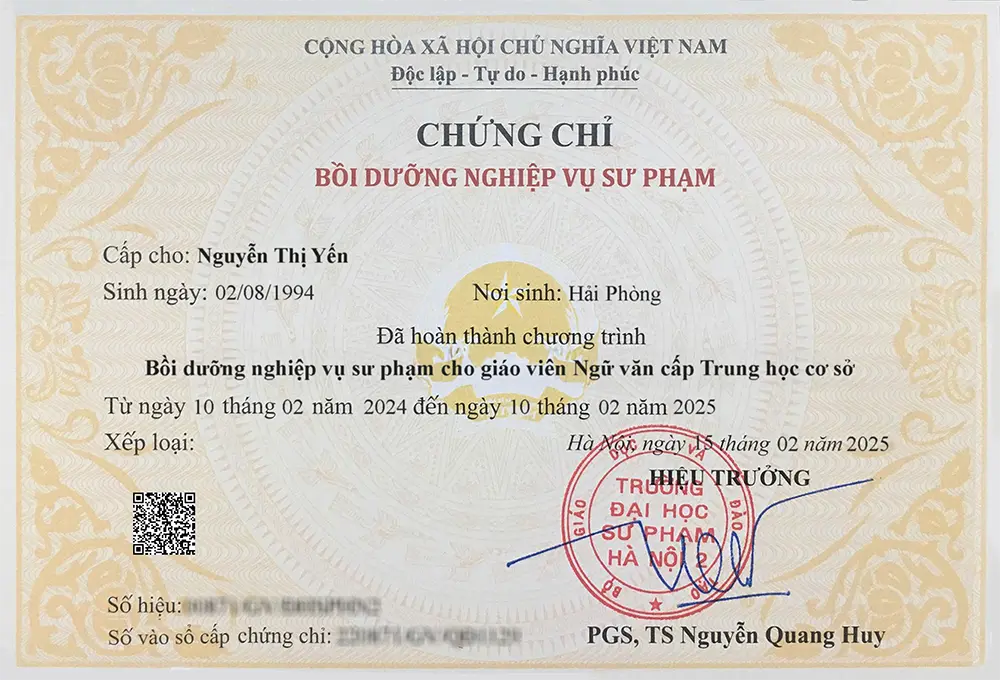 Khóa học nghiệp vụ sư phạm THCS