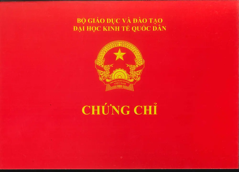 Mẫu chứng chỉ kế toán tổng hợp mặt sau của Đại học Kinh tế Quốc dân