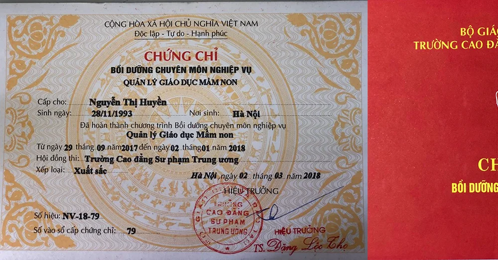 Chứng chỉ quản lý giáo dục mầm non