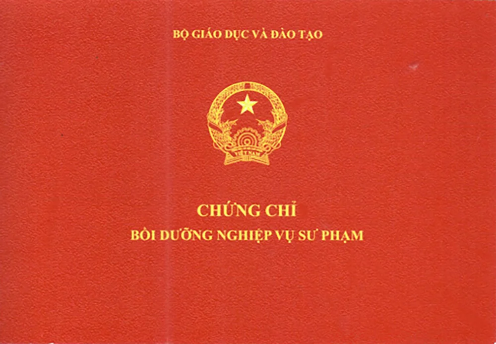 Mẫu chứng chỉ nghiệp vụ sư phạm