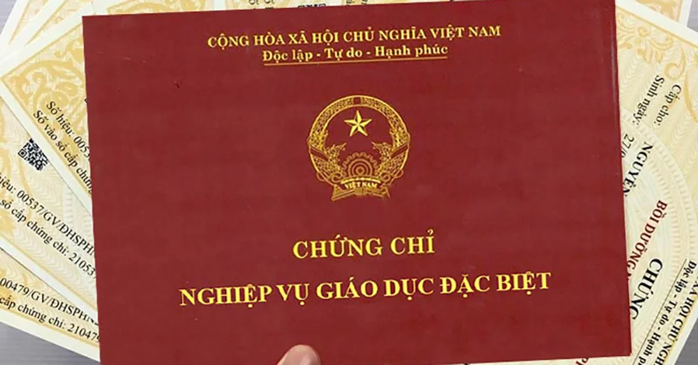 Mẫu chứng chỉ nghiệp vụ giáo dục đặc biệt