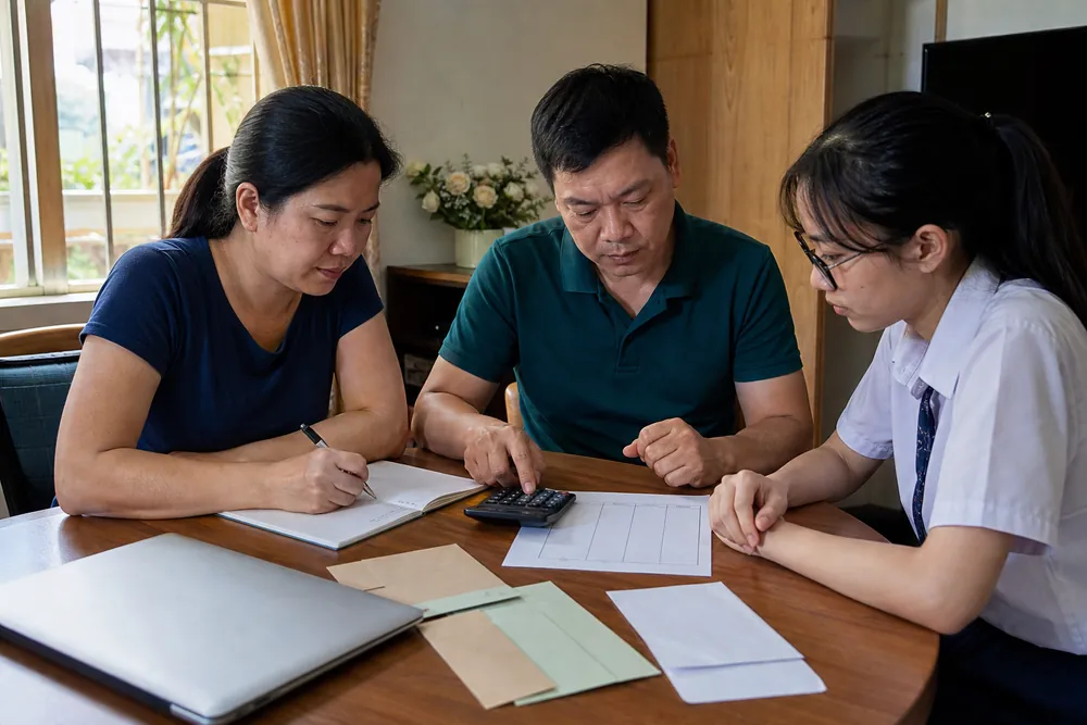 Phụ huynh và học sinh Việt Nam cùng lập bảng ngân sách học BIFA tại bàn ăn gia đình